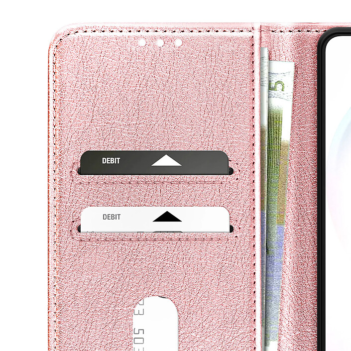 Avizar Étui Portefeuille pour Galaxy S26 Ultra Série Chesterfield Grainé Fonction Stand Rose pas cher