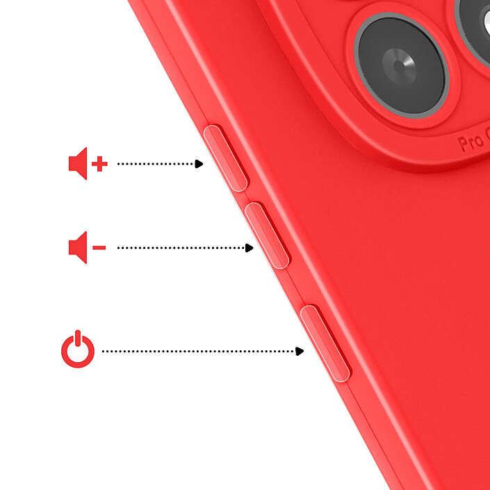 Acheter Avizar Coque pour Redmi Note 15 en Silicone Souple avec Renfort Bloc Caméra Rouge