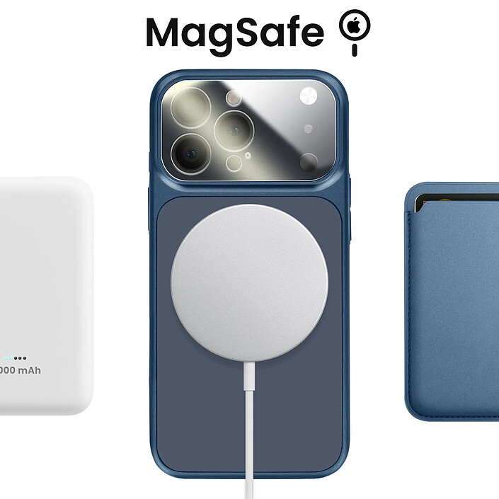 Avis Avizar Coque pour iPhone 13 Pro Max Compatible MagSafe Finition AG Glass Mate Bleu nuit