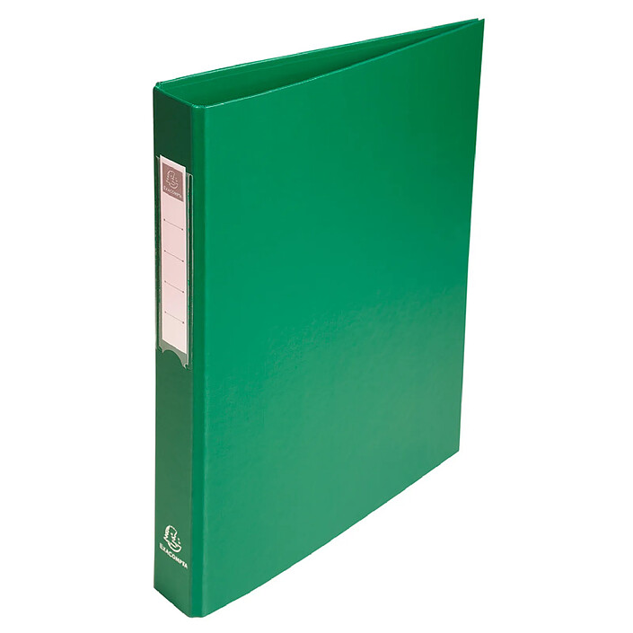 EXACOMPTA Classeur recouvert PP 4 anneaux 25mm sur 3ème de couv VERT