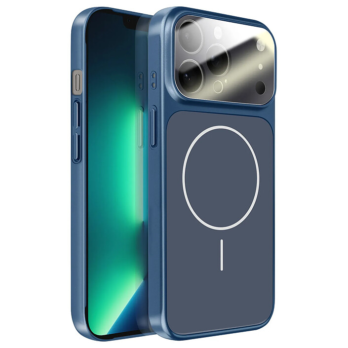 Avizar Coque pour iPhone 13 Pro Max Compatible MagSafe Finition AG Glass Mate Bleu nuit