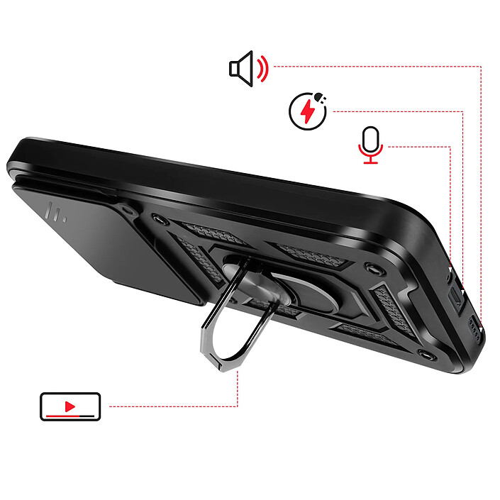 Avis Mayaxess Coque pour Redmi Note 15 Pro 5G avec Cache Caméra Coulissante / Bague Magnétique Noir