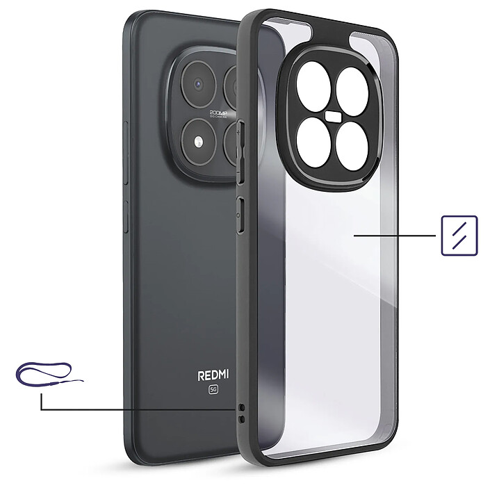 iMak Coque pour Redmi Note 15 Pro Plus 5G avec Contour Souple Noir transparent pas cher
