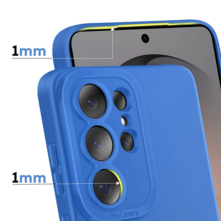 Avis Avizar Coque pour Galaxy S26 Ultra en Silicone Souple avec Renfort Bloc Caméra Bleu