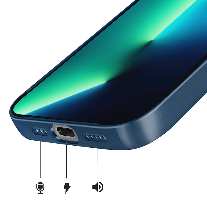 Acheter Avizar Coque pour iPhone 13 Pro Max Compatible MagSafe Finition AG Glass Mate Bleu nuit