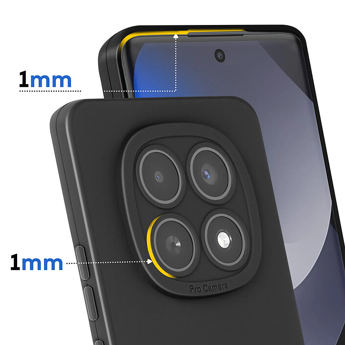 Avis Avizar Coque pour Redmi Note 15 en Silicone Souple avec Renfort Bloc Caméra Noir