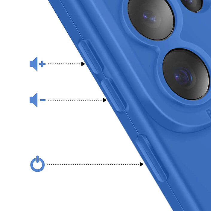 Acheter Avizar Coque pour Galaxy S26 Ultra en Silicone Souple avec Renfort Bloc Caméra Bleu