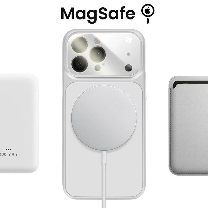 Avis Avizar Coque pour iPhone 13 Pro Max Compatible MagSafe Finition AG Glass Mate Argent