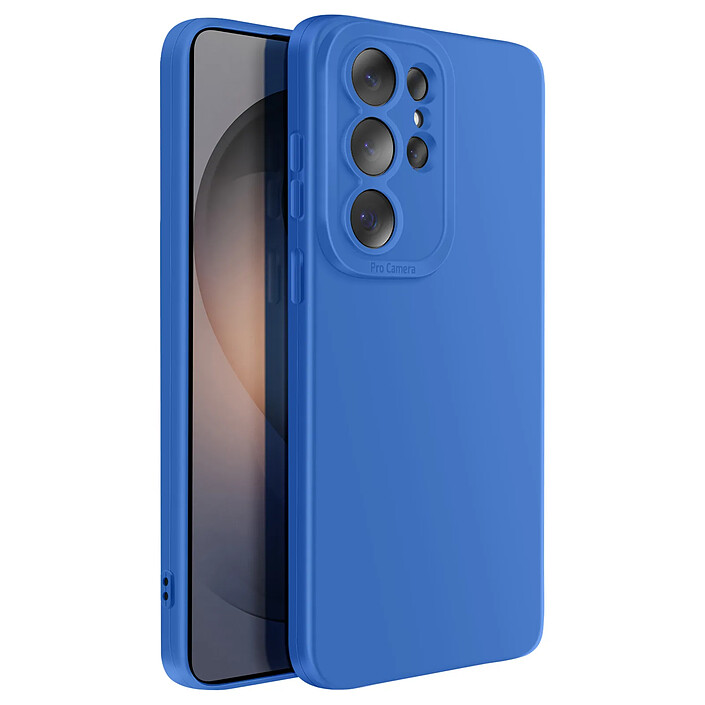 Avizar Coque pour Galaxy S26 Ultra en Silicone Souple avec Renfort Bloc Caméra Bleu