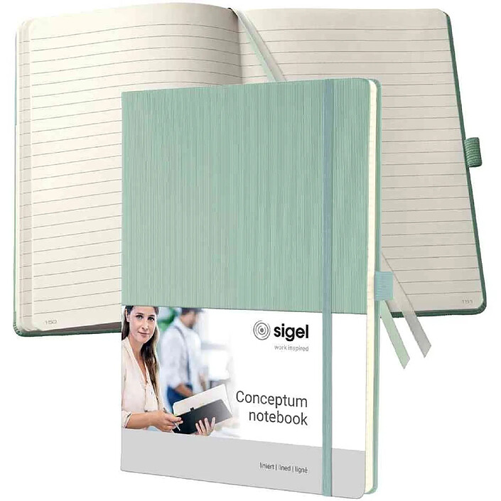 SIGEL Carnet 'Conceptum', format A4, ligné, vert menthe