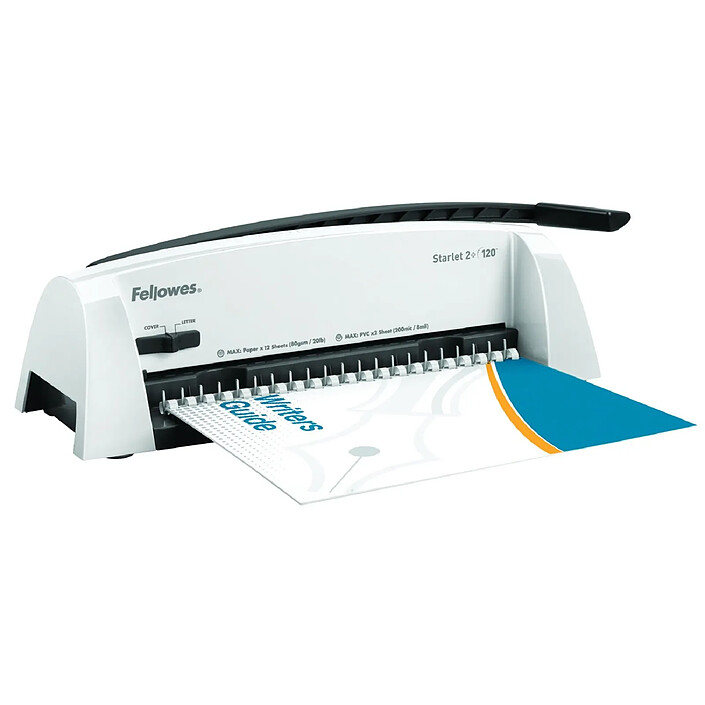 FELLOWES Perforelieur manuel Starlet 2+ 12 feuilles A4 Blanc/Gris Foncé