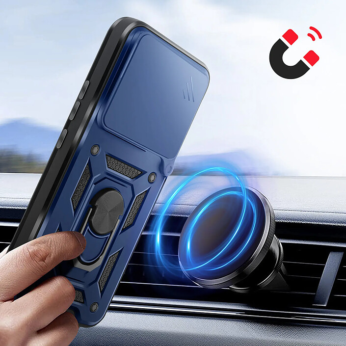 Mayaxess Coque pour Redmi Note 15 Pro 5G avec Cache Caméra Coulissante / Bague Magnétique Bleu nuit pas cher