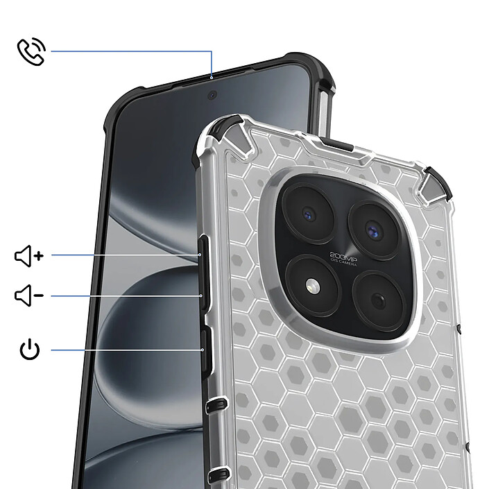Acheter Avizar Coque pour Redmi Note 15 Pro 5G Renforcée Texturée Nid d'Abeille