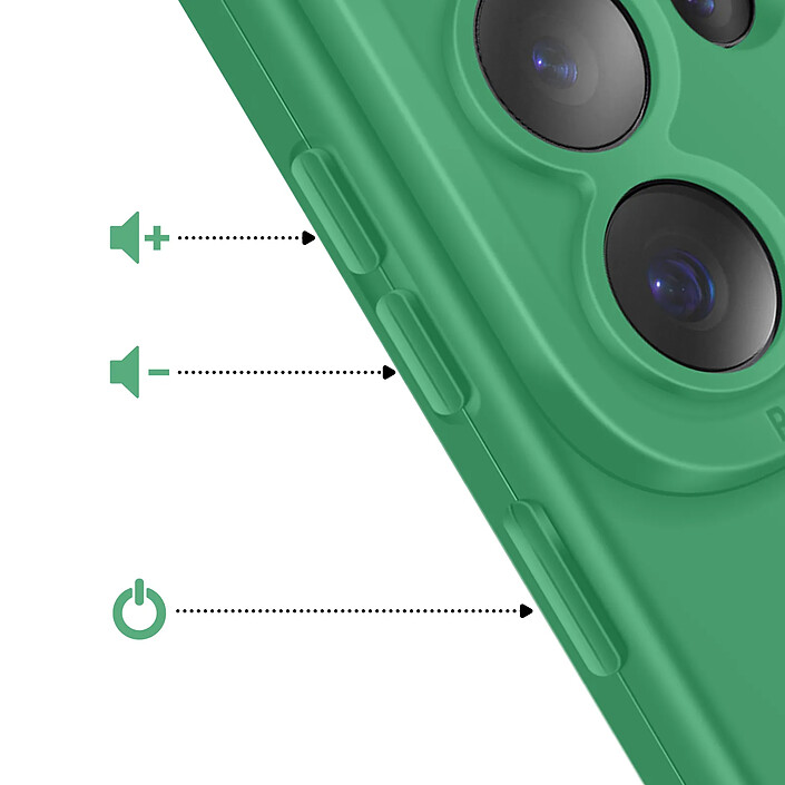 Acheter Avizar Coque pour Galaxy S26 Ultra en Silicone Souple avec Renfort Bloc Caméra Vert