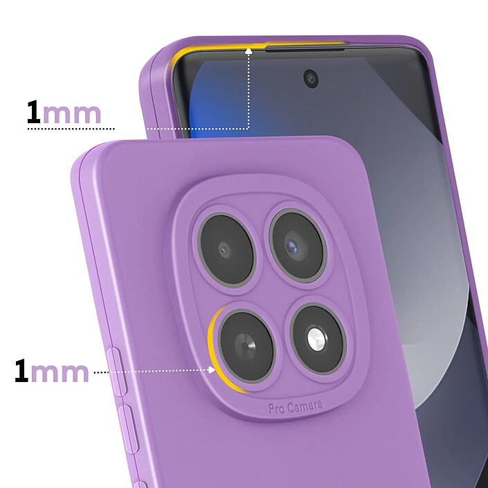 Avis Avizar Coque pour Redmi Note 15 en Silicone Souple avec Renfort Bloc Caméra Violet