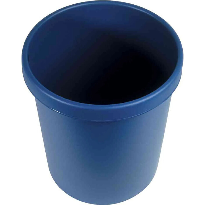 HELIT Corbeille à papier en plastique, rond, 30 litres, bleu