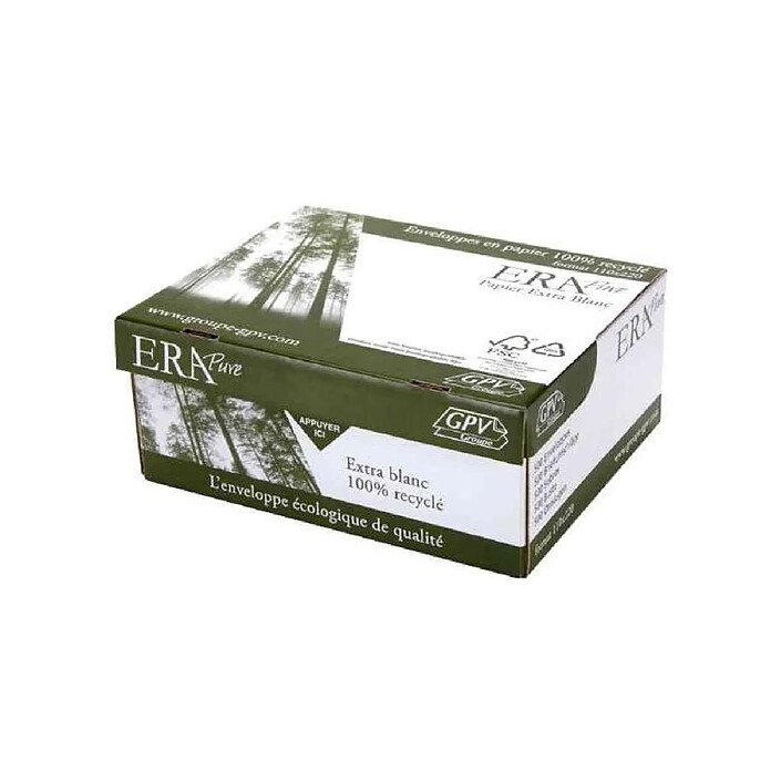 GPV Boite de 500 enveloppes extra blanches 100% recyclées DL 110x220 90 g