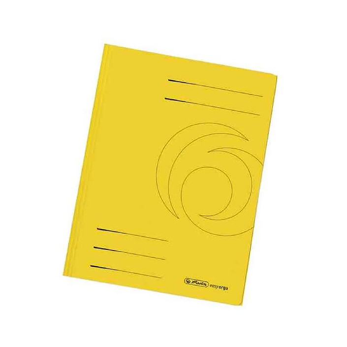 HERLITZ Paquet de 10 chemises easyorga, A4, 3 rabats carton manille, jaune