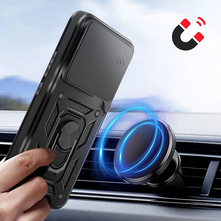 Mayaxess Coque pour Redmi Note 15 Pro 5G avec Cache Caméra Coulissante / Bague Magnétique Noir pas cher