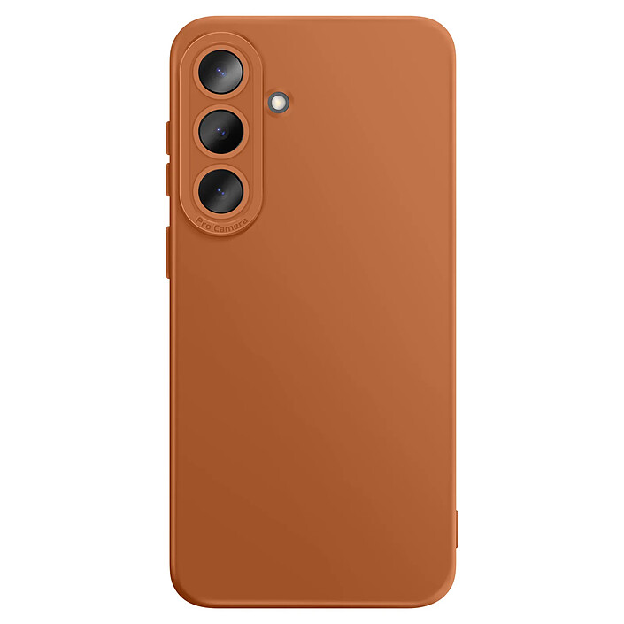 Avizar Coque pour Galaxy S26 en Silicone Souple avec Renfort Bloc Caméra Marron