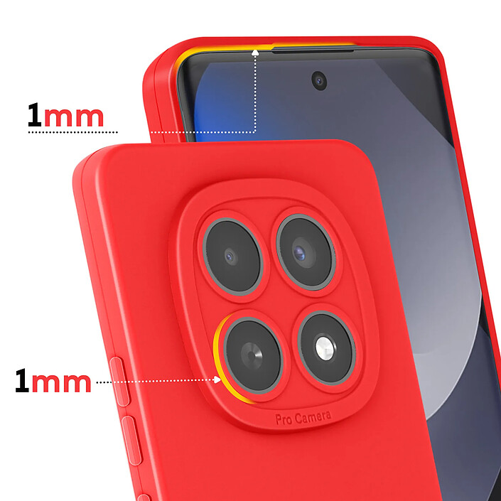 Avis Avizar Coque pour Redmi Note 15 en Silicone Souple avec Renfort Bloc Caméra Rouge