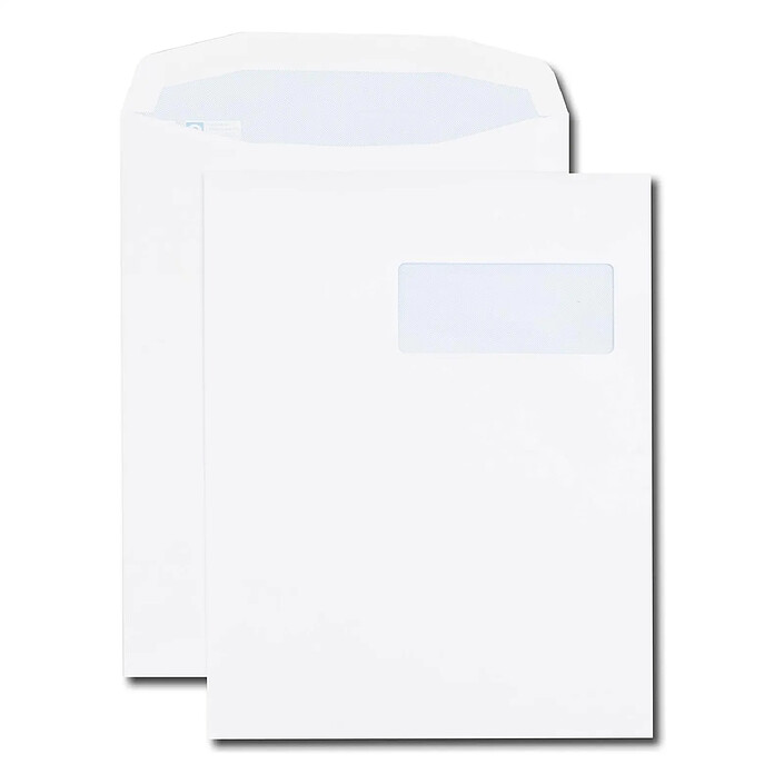 GPV Boite de 250 enveloppes patte trapèze blanches C4 229x324 100g gommées
