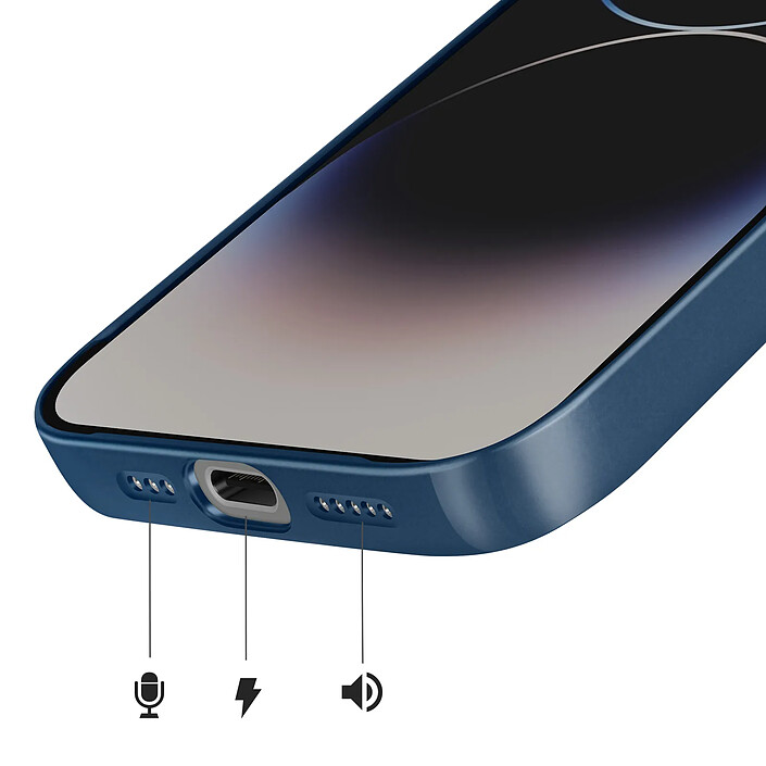 Acheter Avizar Coque pour iPhone 14 Pro Compatible MagSafe Finition AG Glass Mate Bleu nuit
