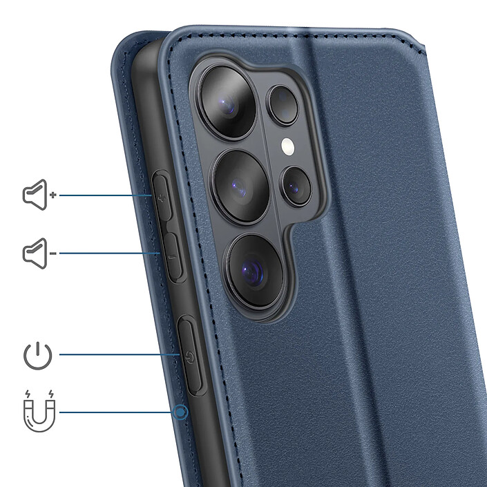 Avis Avizar Étui à Clapet pour Galaxy S26 Ultra Magnétique Fonction Stand Classic Edition Bleu