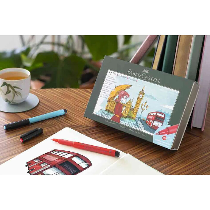 Avis FABER-CASTELL Feutre PITT artist pen, set de 12 London