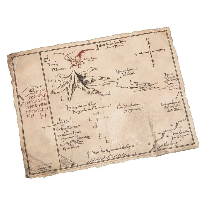 Le Hobbit - Impression Art Print Thorin's Map 40 x 30 cm