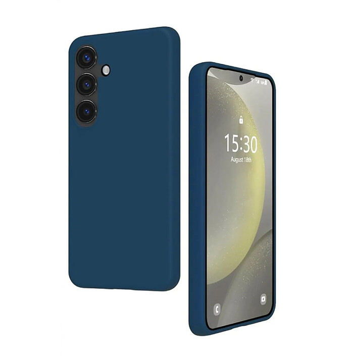 Avis Evetane Coque Samsung Galaxy S24 + Silicone Liquide Bleue + 2 Vitres en Verre Trempé Protection écran