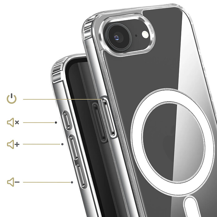 Avis Avizar Coque Magsafe pour iPhone 16e Protection Rigide Antichoc et Transparente Transparent