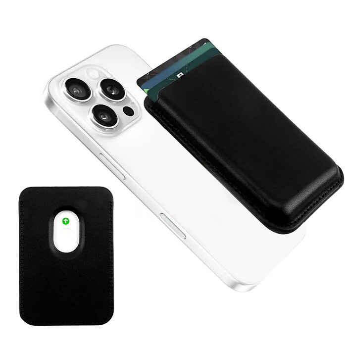 Avis Evetane Porte-Cartes Noir Magnétique Compatible MagSafe , Supporte 3 Cartes,Blocage RFID