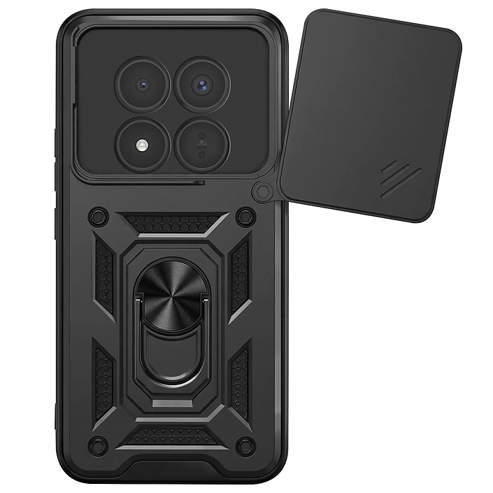 Mayaxess Coque Anneau pour Redmi Note 15 Pro Plus 5G avec Cache Caméra Coulissant Noir