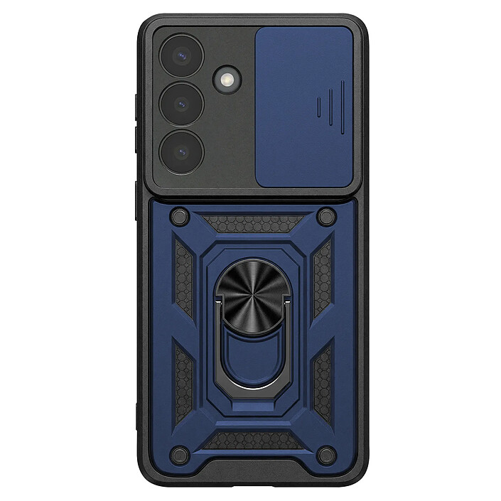 Mayaxess Coque Anneau pour Galaxy S26 Plus avec Cache Caméra Coulissant Antichoc Bleu nuit