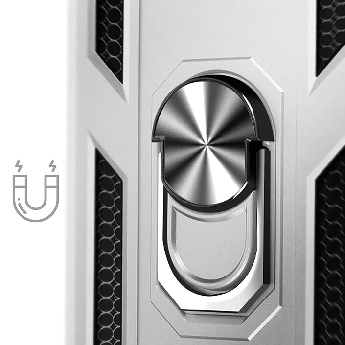 Avis Avizar Coque pour iPhone 17e Antichoc avec Anneau Magnétique Rotatif Argent