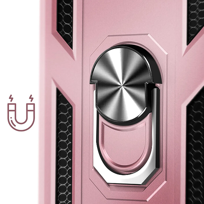 Avis Avizar Coque pour iPhone 17e Antichoc avec Anneau Magnétique Rotatif Rose champagne