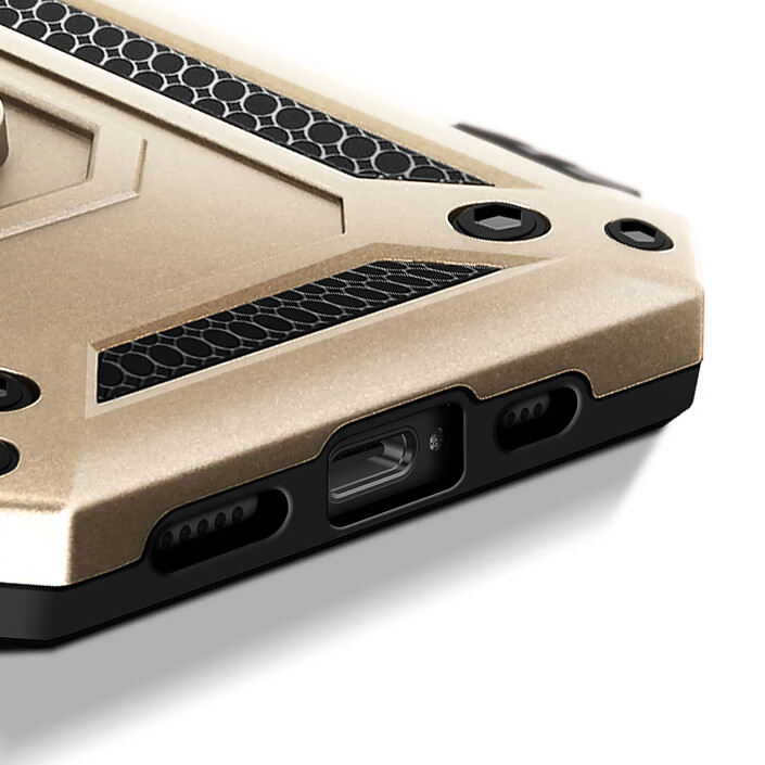 Avizar Coque pour iPhone 17e Antichoc avec Anneau Magnétique Rotatif Dorée pas cher