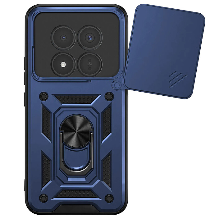 Mayaxess Coque Anneau pour Redmi Note 15 Pro Plus 5G avec Cache Caméra Coulissant Bleu nuit