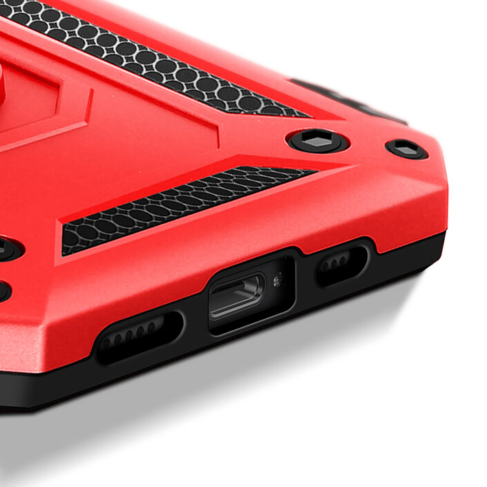 Avizar Coque pour iPhone 17e Antichoc avec Anneau Magnétique Rotatif Rouge pas cher