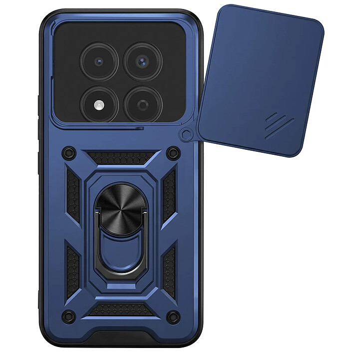 Mayaxess Coque Anneau pour Redmi Note 15 Pro Plus 4G avec Cache Caméra Coulissant Bleu nuit