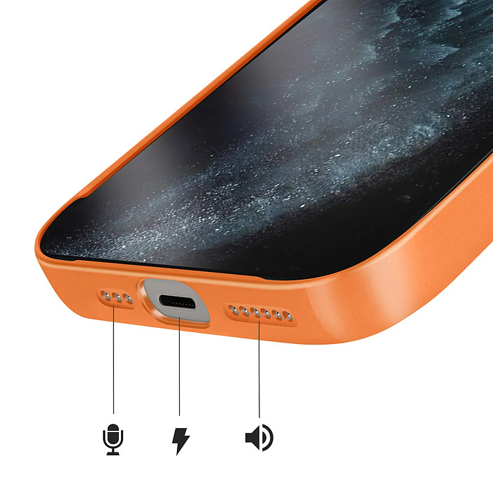 Avizar Coque pour iPhone 11 Pro Max Compatible MagSafe Finition AG Glass Mate Orange pas cher