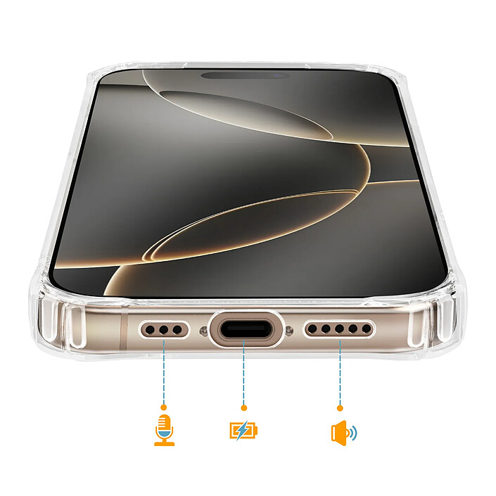 Avizar Coque pour iPhone 16 Pro avec Porte-cartes Intégré et Coins Renforcés Transparent pas cher