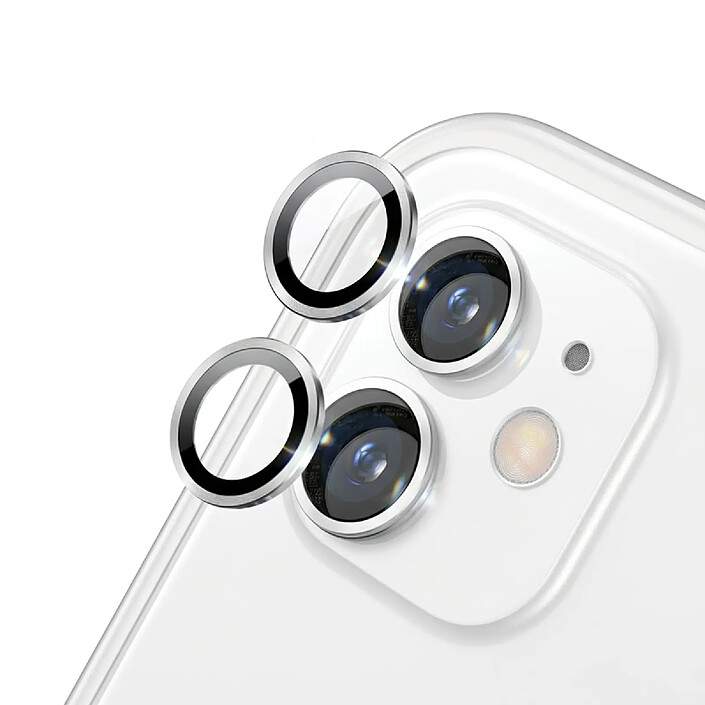 Rhinoshield Protection d'Objectif Caméra pour iPhone 11 / 12 / 12 Mini Anti-Rayures Argent