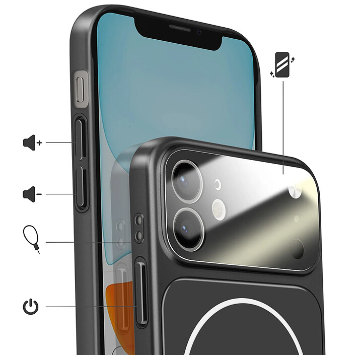 Avis Avizar Coque pour iPhone 11 Compatible MagSafe Finition AG Glass Mate Noir