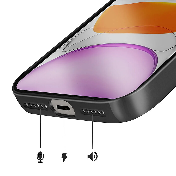 Avizar Coque pour iPhone 11 Compatible MagSafe Finition AG Glass Mate Noir pas cher