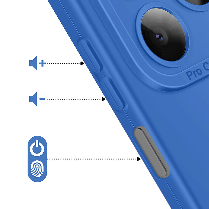 Acheter Avizar Coque pour Honor X5c Plus en Silicone Souple avec Renfort Bloc Caméra Bleu