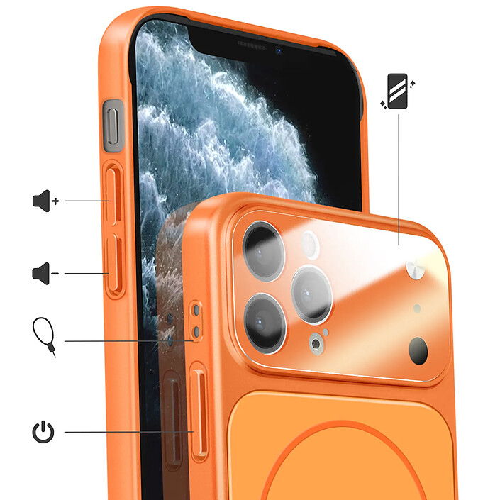 Avis Avizar Coque pour iPhone 11 Pro Max Compatible MagSafe Finition AG Glass Mate Orange