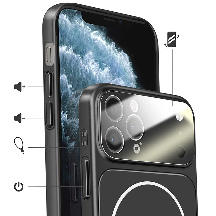 Avis Avizar Coque pour iPhone 11 Pro Max Compatible MagSafe Finition AG Glass Mate Noir
