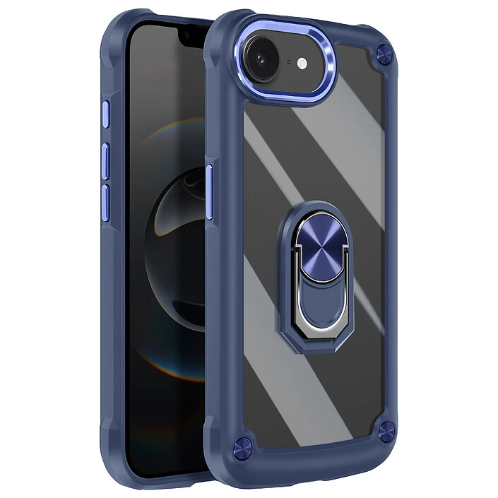 Avizar Coque pour iPhone 17e avec Coins Renforcés et Bague Magnétique Bleu